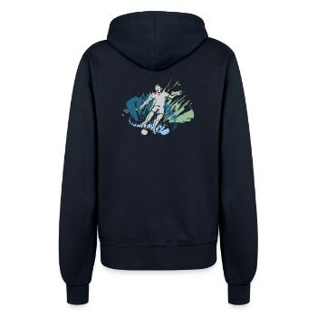 Cool design for the whole football team - Women’s Hooded Jacket - french navy - Back - Maraike (178cm)