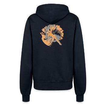 Yoga style 2025 with friends - Women’s Hooded Jacket - french navy - Back - Maraike (178cm)