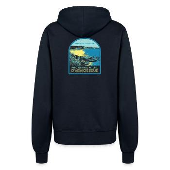 Armorique Park, Halbinsel Crozon: Natur an der Küste - Frauen Kapuzenjacke - Navy - Hinten - Maraike (178cm)