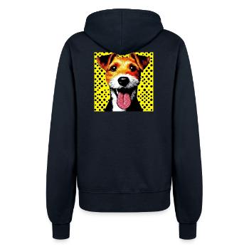 Chien Fox Terrier Jack Russell Pop Art - Veste à capuche Femme - marine - Dos - Maraike (178cm)