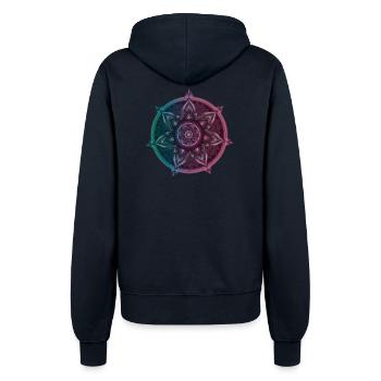 Mandala Symbolischer Kompass – Ornament Illustrati - Frauen Kapuzenjacke - Navy - Hinten - Maraike (178cm)