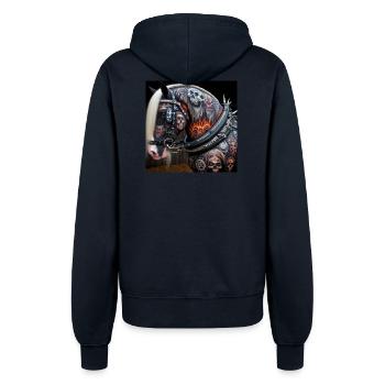Tätowiertes schweres Pferd - Frauen Kapuzenjacke - Navy - Hinten - Maraike (178cm)