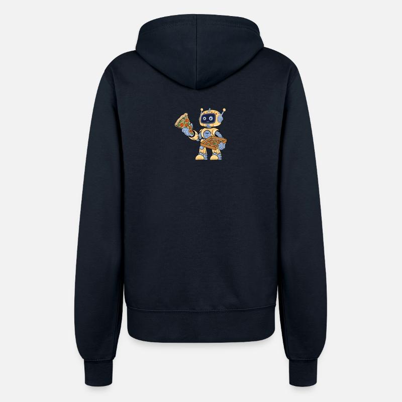 Roboter isst Pizza - Frauen Kapuzenjacke - Navy