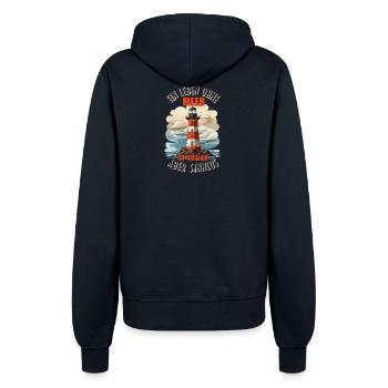 Ein Leben ohne Meer ist möglich, aber Sinnlos - Frauen Kapuzenjacke - Navy - Hinten - Maraike (178cm)