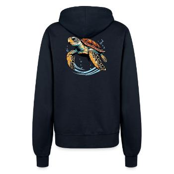 Meeresschildkröte - Frauen Kapuzenjacke - Navy - Hinten - Maraike (178cm)