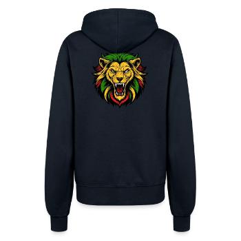 Lebendiger Löwenkopf Tattoo Stil - Frauen Kapuzenjacke - Navy - Hinten - Maraike (178cm)
