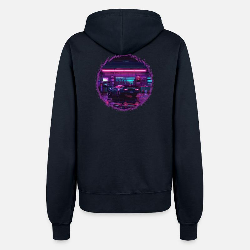 Neon Garage – RetroRift Night Edition - Frauen Kapuzenjacke - Navy