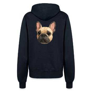 Polygone Bouledogue Français – Art Géométrique - Veste à capuche Femme - marine - Dos - Maraike (178cm)