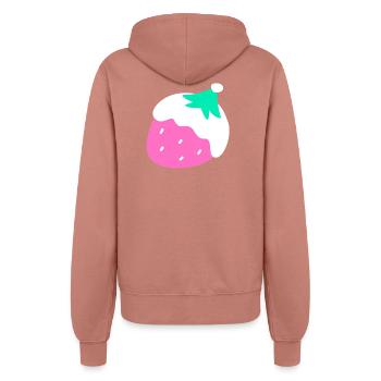 Erdbeeren – Weihnachten - Frauen Kapuzenjacke - Altrosa - Hinten - Maraike (178cm)