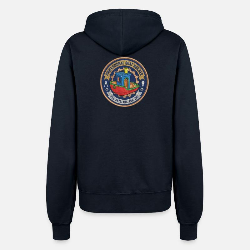 Professional Boatbuilder Benchy Patch - Women’s Hooded Jacket - french navy