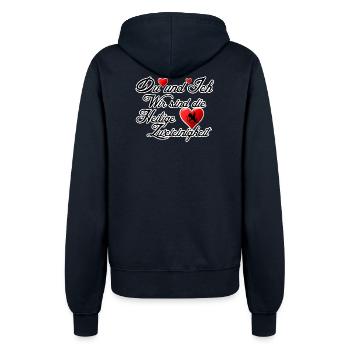 Liebe Valentinstag Ehe Paare Hochzeit Spruch - Frauen Kapuzenjacke - Navy - Hinten - Maraike (178cm)