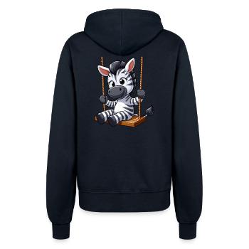Süßes Zebra Schaukel Cartoon Spielplatz - Frauen Kapuzenjacke - Navy - Hinten - Maraike (178cm)
