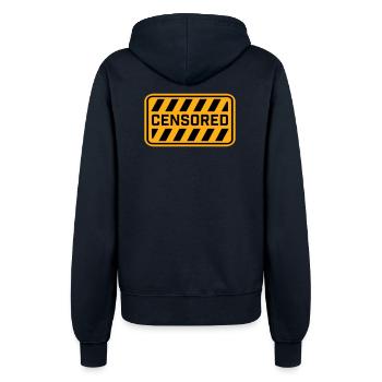 Censored Funny Statement Freedom Logo - Women’s Hooded Jacket - french navy - Back - Maraike (178cm)