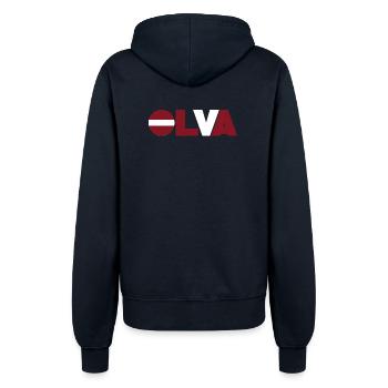 Latvia - Women’s Hooded Jacket - french navy - Back - Maraike (178cm)