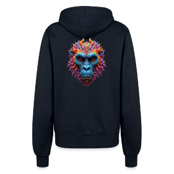 Lebendiger Flammen-Gorilla - Frauen Kapuzenjacke - Navy - Hinten - Maraike (178cm)