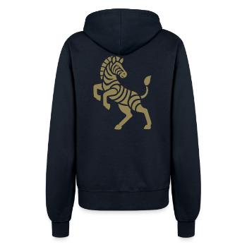 Zebra Silhouette Kunststück Minimal Design - Frauen Kapuzenjacke - Navy - Hinten - Maraike (178cm)