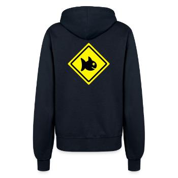 fish roadsign - Frauen Kapuzenjacke - Navy - Hinten - Maraike (178cm)