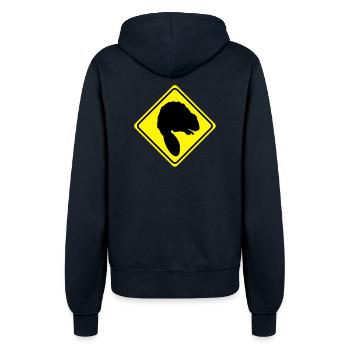 Warnung Biber - 2 farb - Frauen Kapuzenjacke - Navy - Hinten - Maraike (178cm)