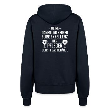 Der Pfleger - Frauen Kapuzenjacke - Navy - Hinten - Maraike (178cm)