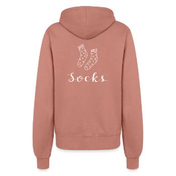 Socks Heart - Women’s Hooded Jacket - dusky rose - Back - Maraike (178cm)