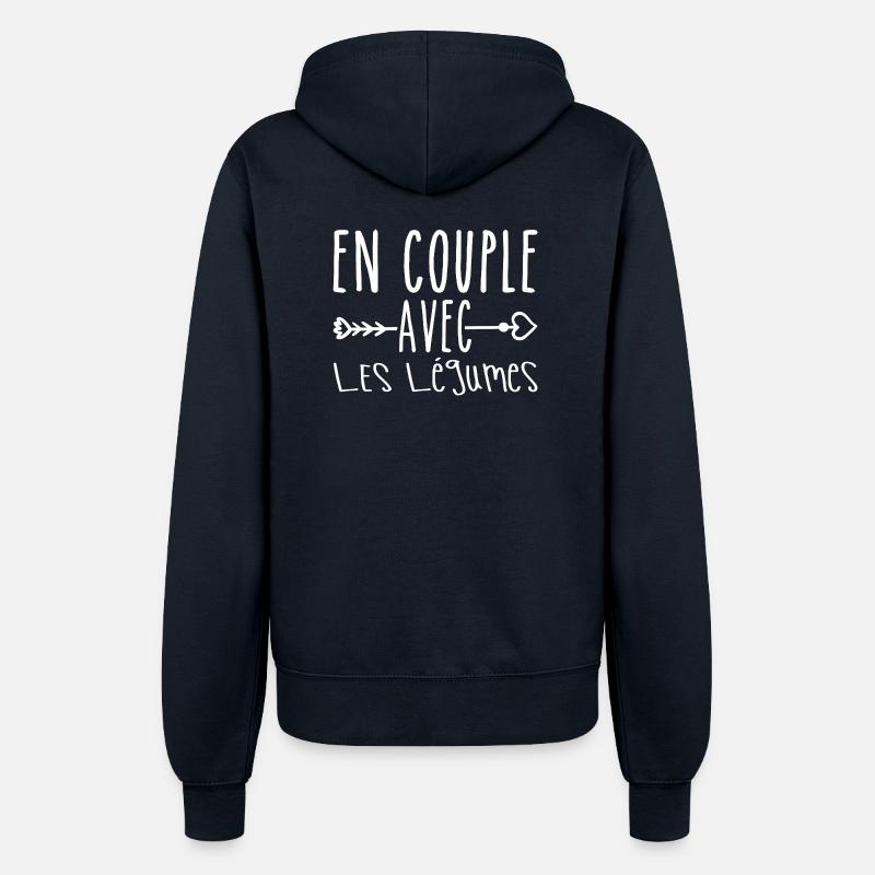 As a Couple with Vegetables, Vegetable Lovers Gift - Women’s Hooded Jacket - french navy