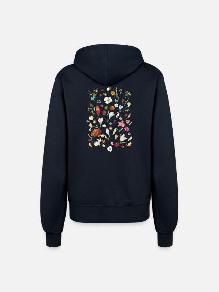 Blumenliese - Frauen Kapuzenjacke - Navy