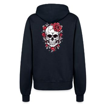 Crâne avec des roses - Veste à capuche Femme - marine - Dos - Maraike (178cm)