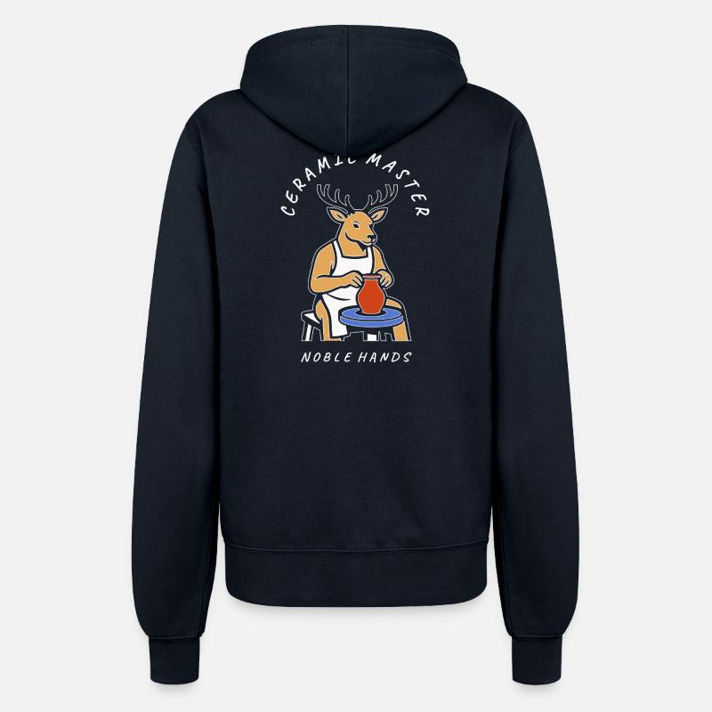 Ceramic Master Deer — Noble Hands - Women’s Hooded Jacket - french navy