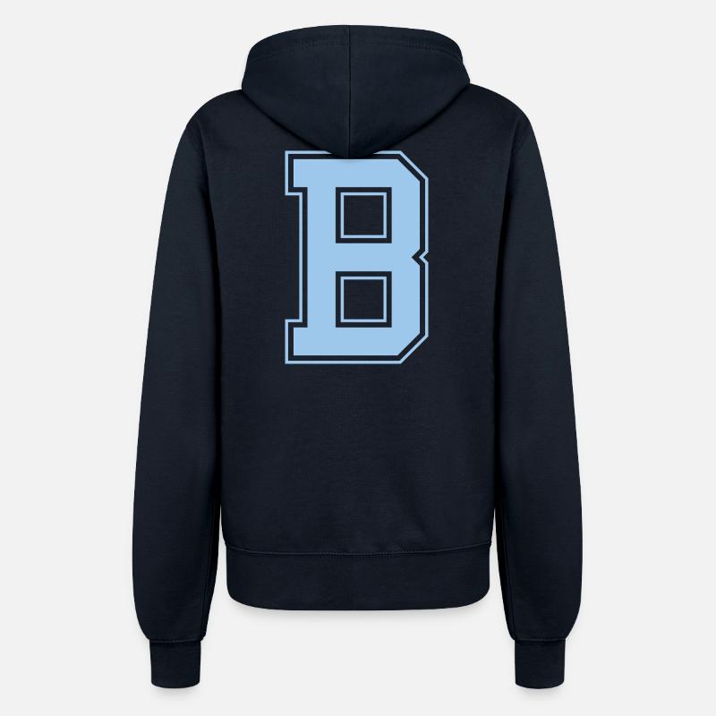 Monogramme Bleu clair Initial Varsity College B - Veste à capuche Femme - marine