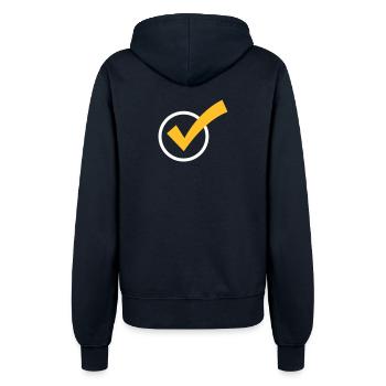 A Checkmark - Women’s Hooded Jacket - french navy - Back - Maraike (178cm)