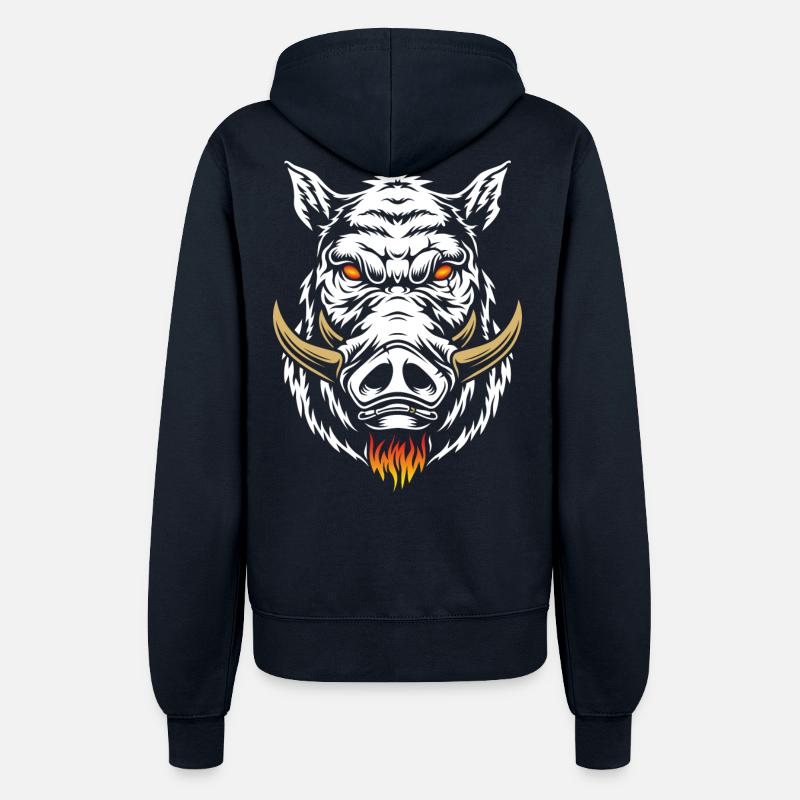 Wütender Eber - Frauen Kapuzenjacke - Navy