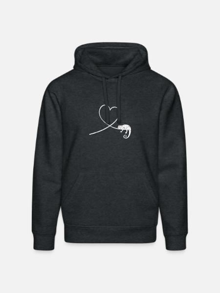 Chameleon Reptile Terrarium Pet Gift - Stanley/Stella DRUMMER Unisex Organic Hoodie - dark heather grey