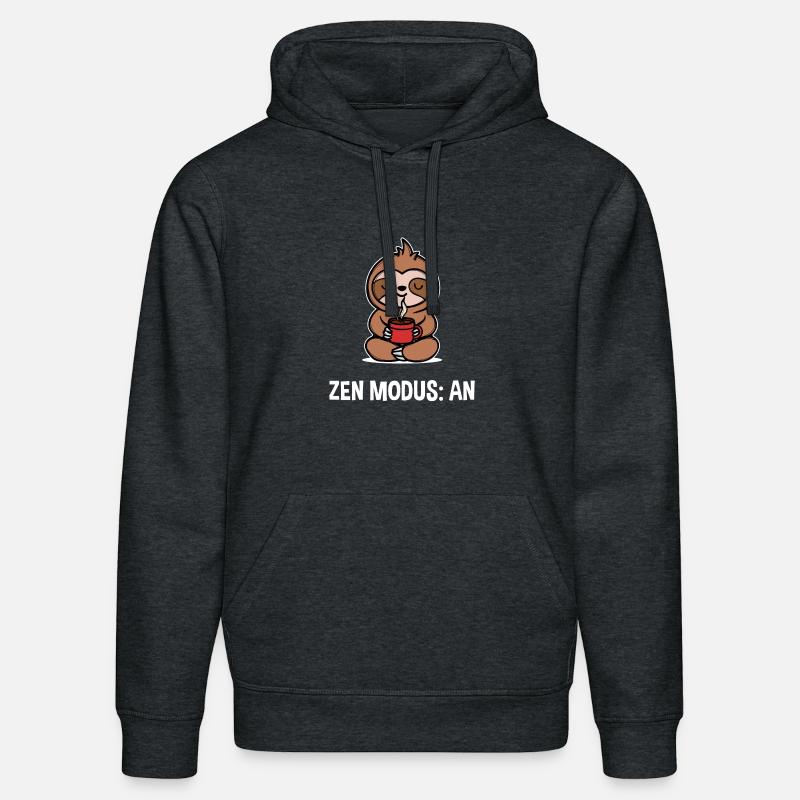 Faultier Spruch Koffein Kaffee Kaffeetrinker - Stanley/Stella Unisex Bio-Hoodie DRUMMER  - Dunkelgrau meliert