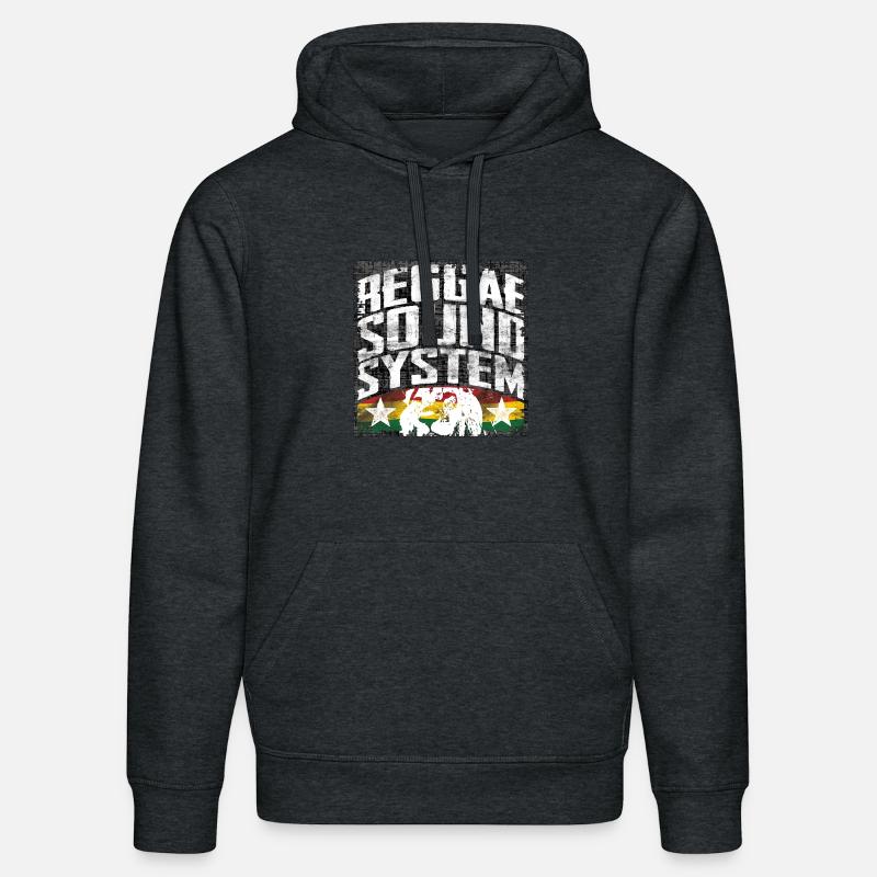 Système de son Reggae - Sweat à capuche bio DRUMMER Stanley/Stella Unisexe - gris foncé chiné