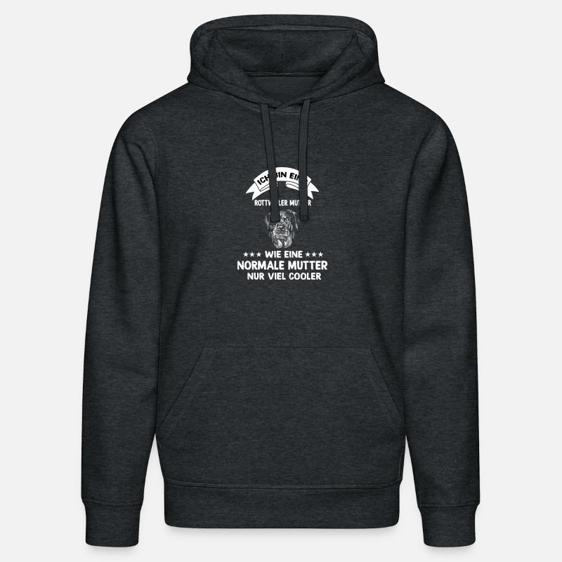 Ich bin eine Rottweiler Mutter - Stanley/Stella Unisex Bio-Hoodie DRUMMER - Dunkelgrau meliert