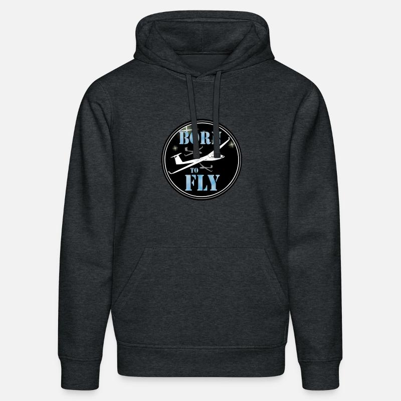 Né pour voler - Sweat à capuche bio DRUMMER Stanley/Stella Unisexe - gris foncé chiné