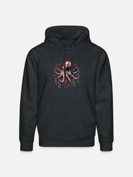 Octopus - Stanley/Stella DRUMMER Unisex Organic Hoodie - dark heather grey