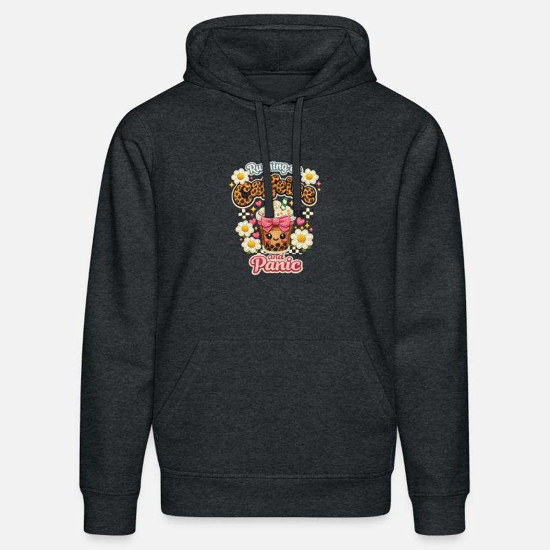 Café Chaos Patch Leopard Latte - Sweat à capuche bio DRUMMER Stanley/Stella Unisexe - gris foncé chiné