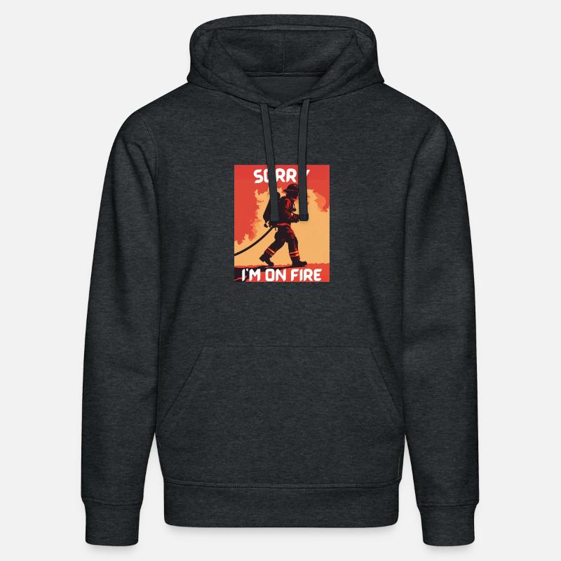 Pompier en feu - Sweat à capuche bio DRUMMER Stanley/Stella Unisexe - gris foncé chiné
