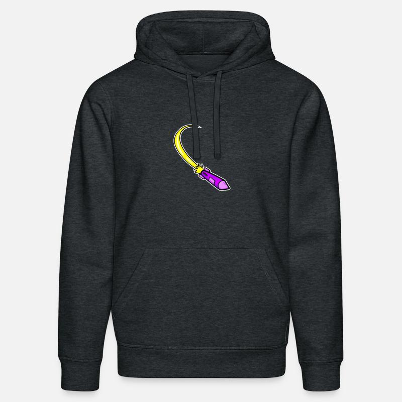 Fusée violette - Sweat à capuche bio DRUMMER Stanley/Stella Unisexe - gris foncé chiné