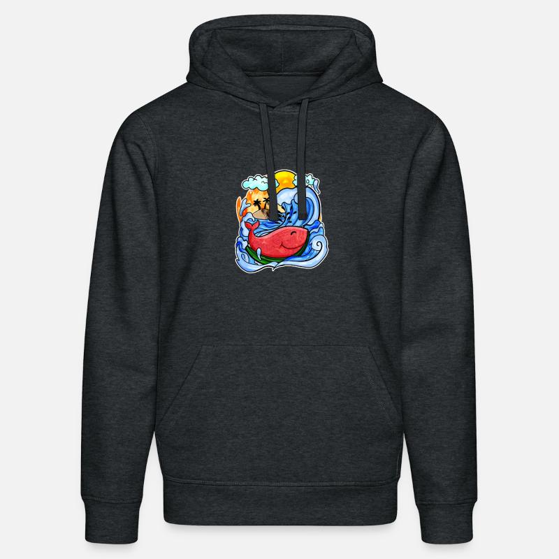 Baleine pastèque - Sweat à capuche bio DRUMMER Stanley/Stella Unisexe - gris foncé chiné