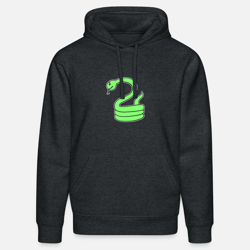 Serpent - Serpent vert - Sweat à capuche bio DRUMMER Stanley/Stella Unisexe - gris foncé chiné