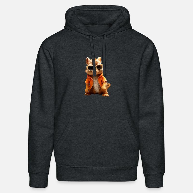 Eichhörnchen Sonnenbrille Ich Liebe Eichhörnchen - Stanley/Stella Unisex Bio-Hoodie DRUMMER  - Dunkelgrau meliert