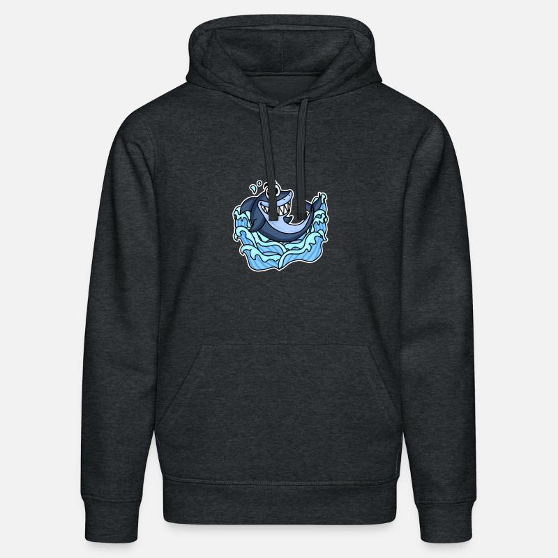 Poisson requin - Sweat à capuche bio DRUMMER Stanley/Stella Unisexe - gris foncé chiné