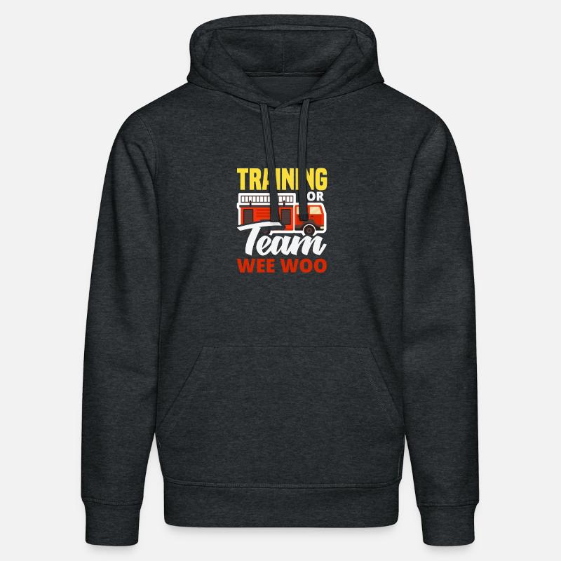 Wee Woo Squad Fire Tiny Firefighter - Stanley/Stella DRUMMER Unisex Organic Hoodie - dark heather grey