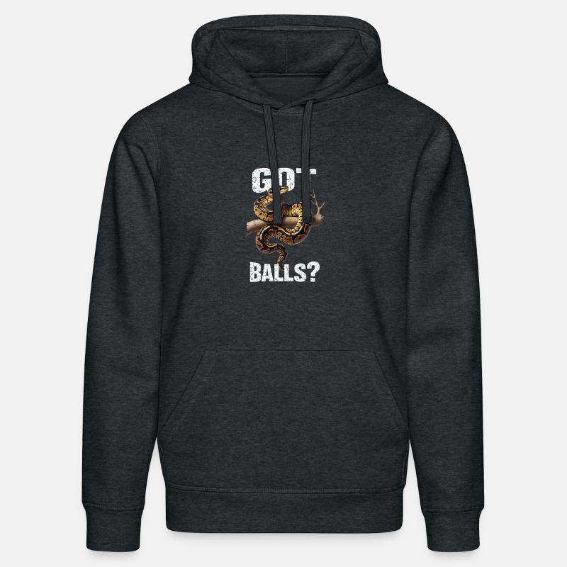 Königspython Schlangen Liebhaber Terrarium Python - Stanley/Stella Unisex Bio-Hoodie DRUMMER  - Dunkelgrau meliert