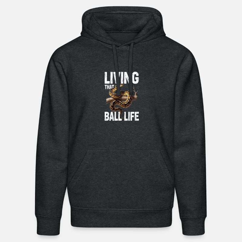 Königspython Schlangen Liebhaber Terrarium Python - Stanley/Stella Unisex Bio-Hoodie DRUMMER  - Dunkelgrau meliert