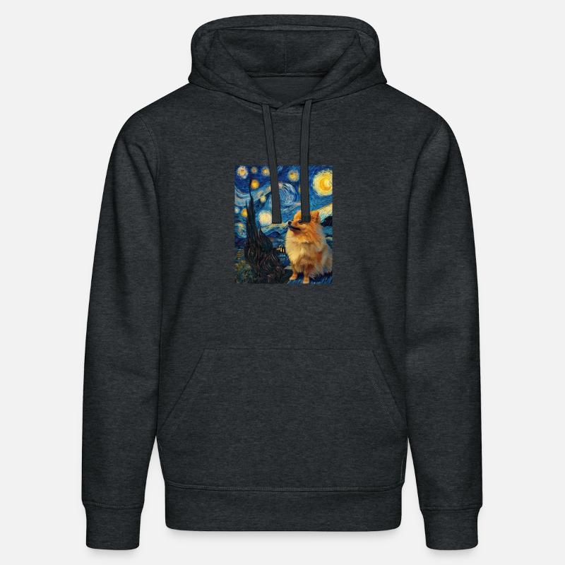 Zwergspitz Spitz Pomeranian - Sweat à capuche bio DRUMMER Stanley/Stella Unisexe - gris foncé chiné