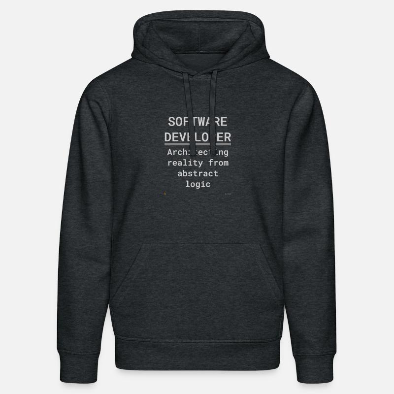 Software Developer: Logic Meets Reality - Stanley/Stella DRUMMER Unisex Organic Hoodie - dark heather grey