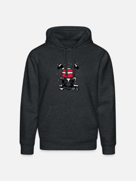 Julemanden er kørt fast i skorsten - Stanley/Stella DRUMMER økologisk unisex-hoodie - mørkegrå meleret